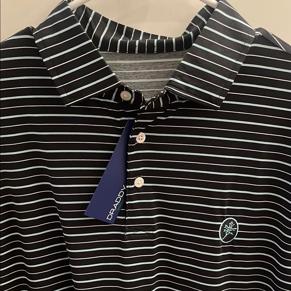 B Draddy Black/Green Striped Men's Shirt.  BNWT.